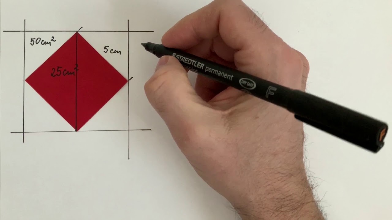 Wurzel Übungen an verschiedenen Quadraten - Wir berechnen die Diagonale