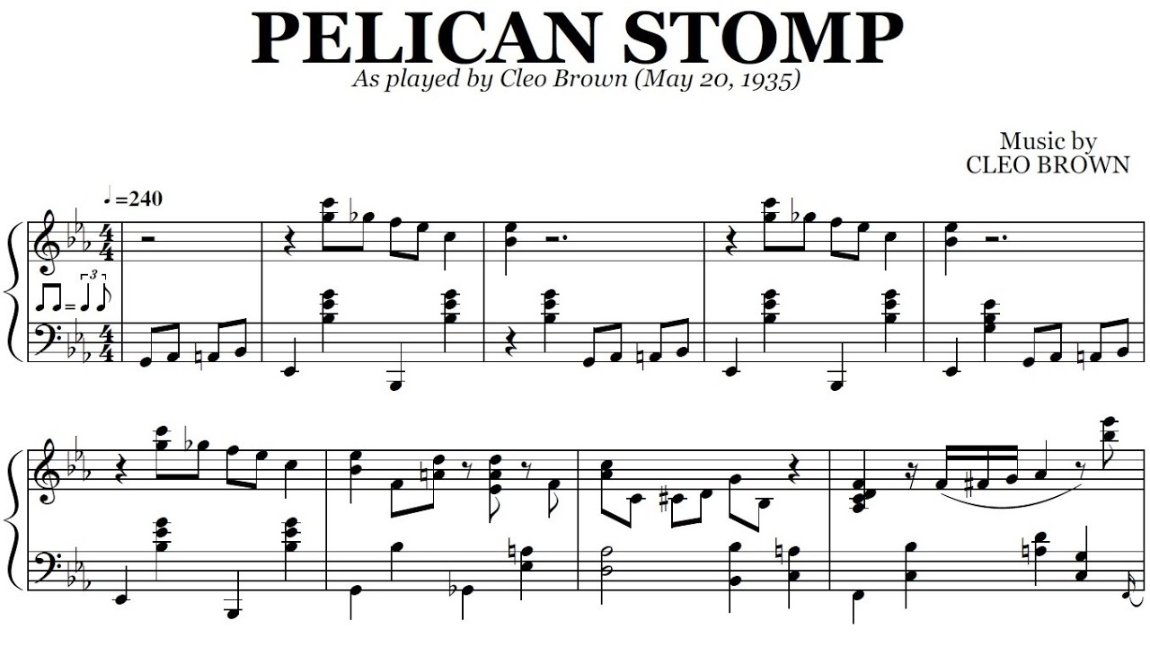 Cleo Brown - Pelican Stomp | Transcription
