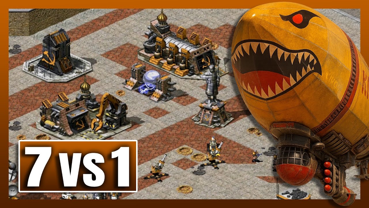 Red Alert 2 | Darkness Befalls The City | (7 vs 1 + Superweapons)