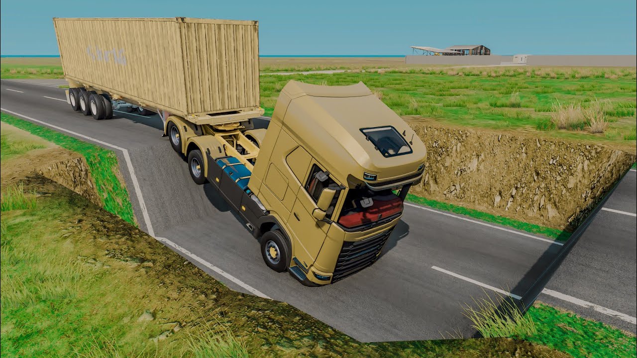 Cars Vs Ditch Trap - BeamNG.drive
