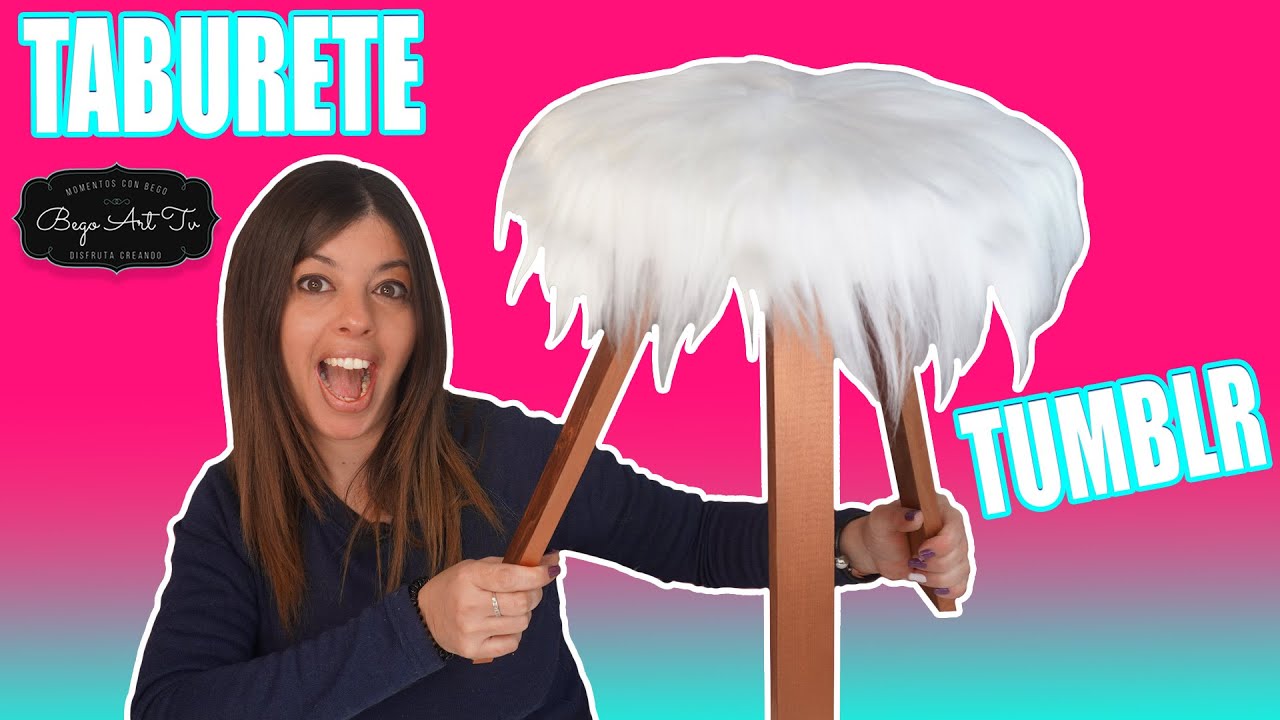 TABURETE estilo TUMBLR con Materiales Reciclados By Bego Art