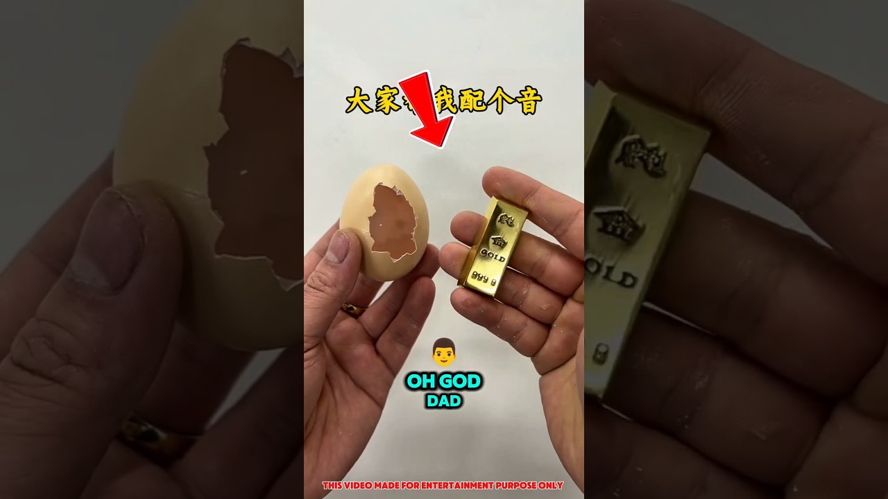 Dad Hid Gold Biscuit in an Egg 🥚😱😍#shorts