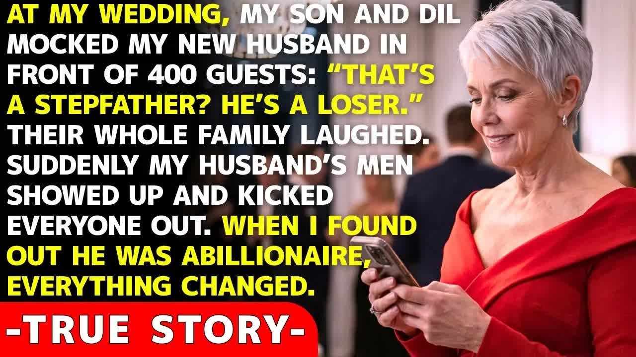 My son and his wife mocked my new husband at my wedding  When the ＂old man＂ was revealed…