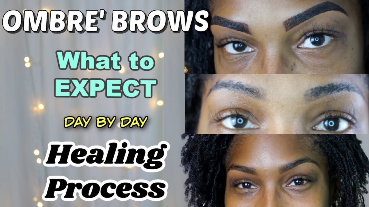 Ombre Powder Brows on DARK SKIN | What to Expect | Healing Process | No Talking | Day by Day