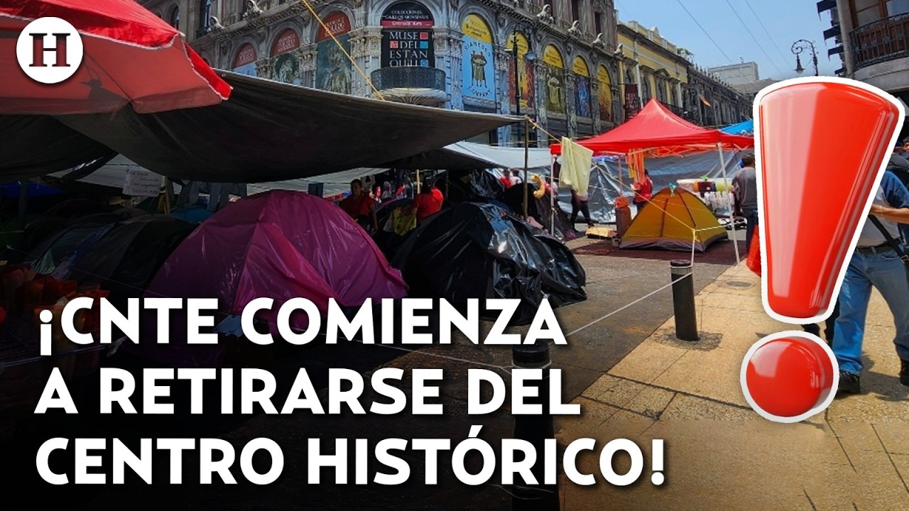 &iexcl;Se retiran en silencio! Algunos maestros de la CNTE comienzan a desalojar el plant&oacute;n de la CDMX