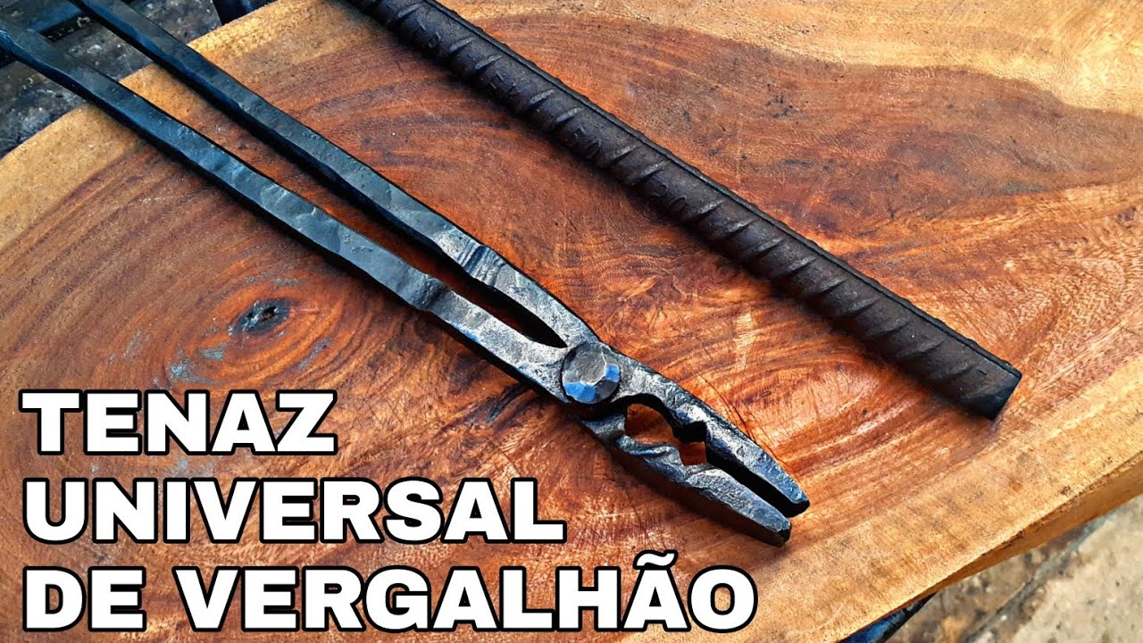 FORJANDO UM TENAZ UNIVERSAL USANDO VERGALHÃO DE FERRO (SEM FERRAMENTAS ELÉTRICAS)