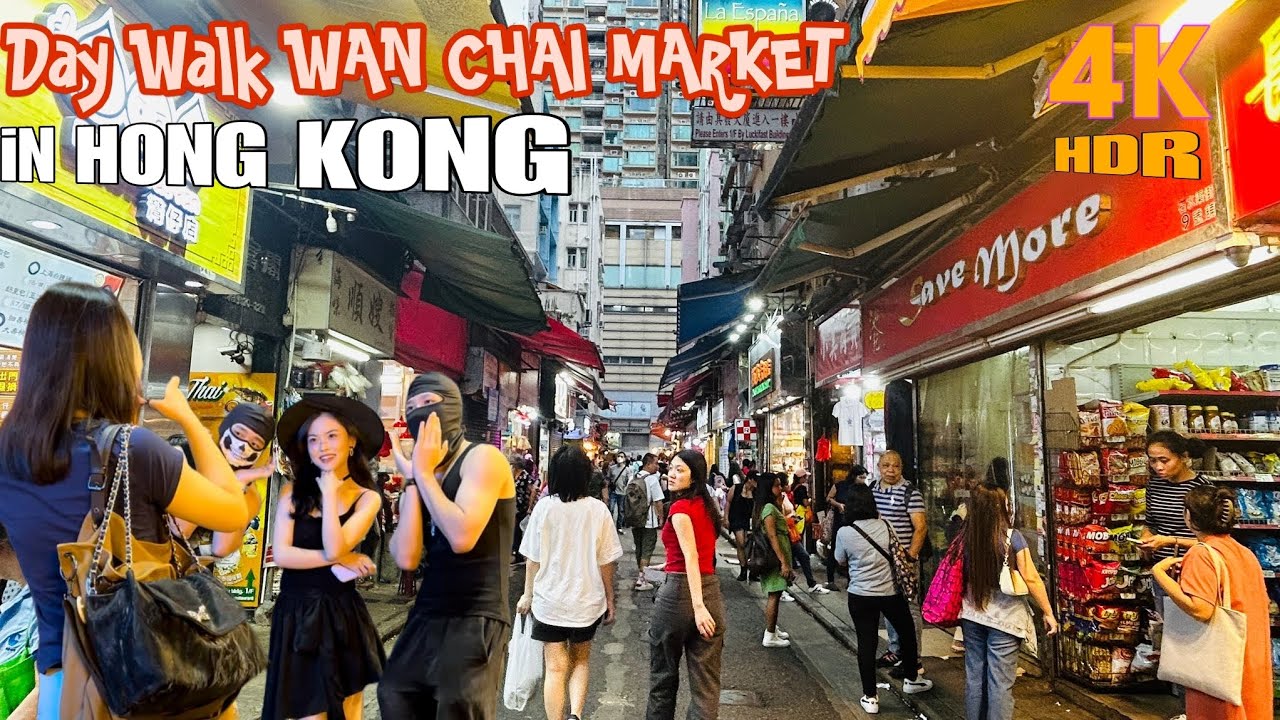 📍Hong Kong 4k | Wan Chai Street Market - Day Walk Tour 2024 #trending #4k #hongkong