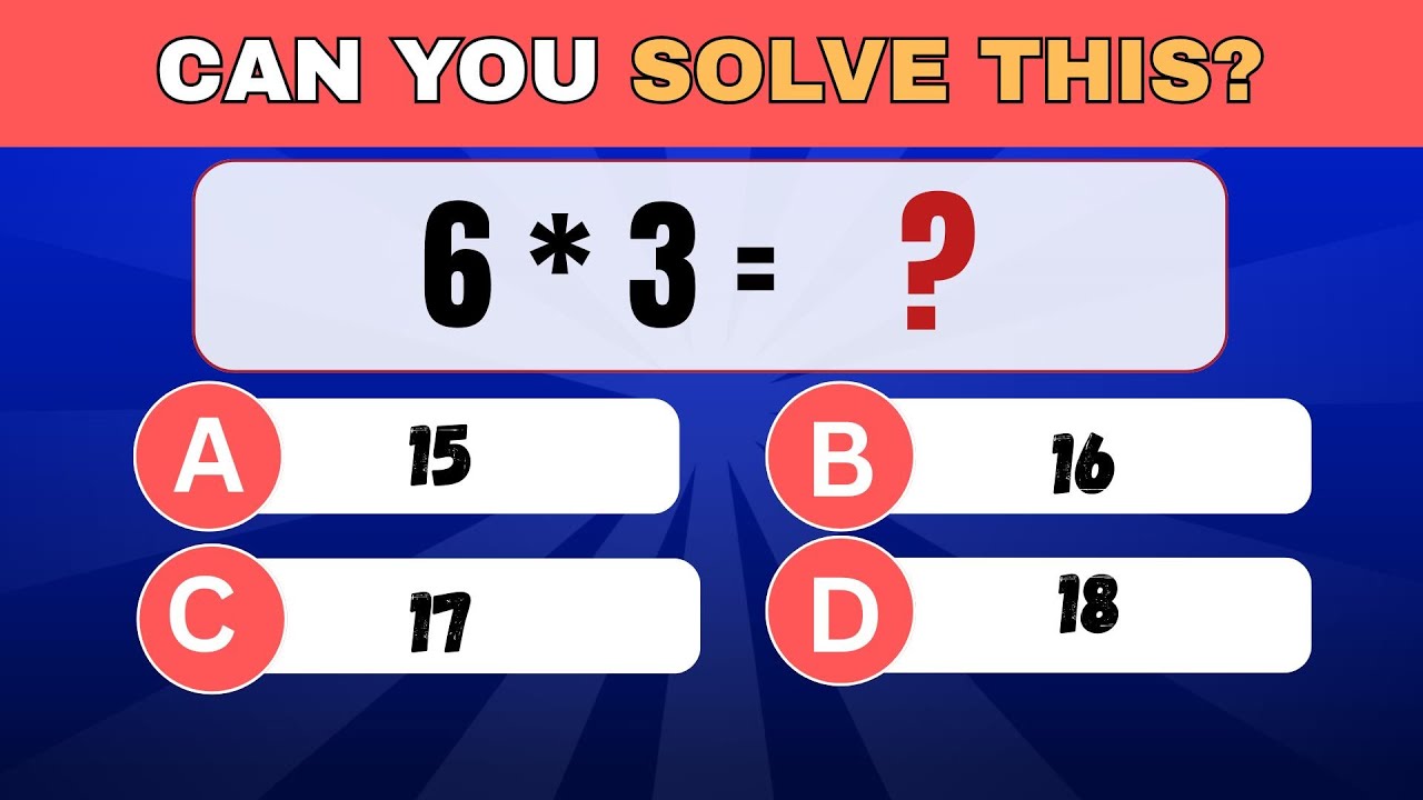 Math Quiz Challenge! 🧠 40 Fun Addition, Subtraction & Multiplication Questions With Answers!