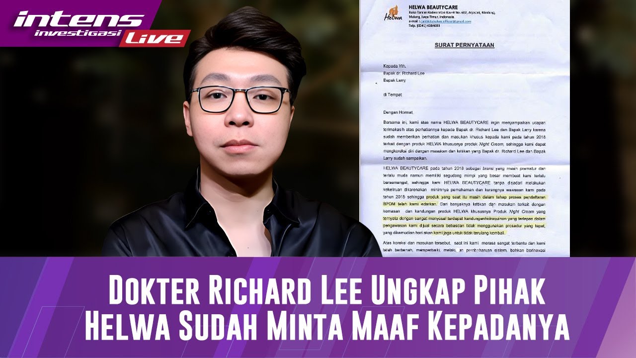 live Pihak Helwa Sudah Minta Maaf, Dr Richard Lee Akan Cabut Laporan