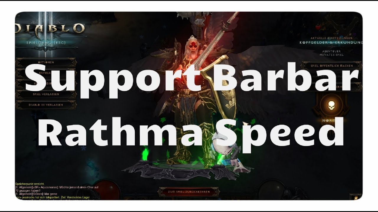 Diablo 3: Der Support Barbar für die Rathma Speeds