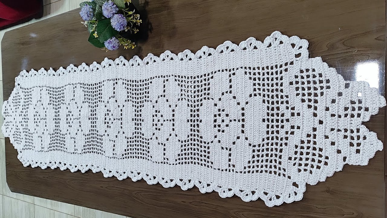Caminho de mesa com flores fácil e Bonito /Aula1