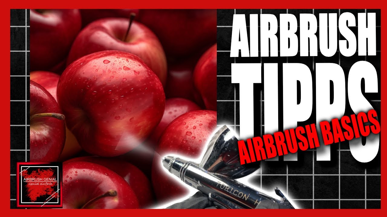 Airbrush basics: Wie airbrushe ich einen realistischen Apfel Schritt für Schritt ( Airbrush Tipps )
