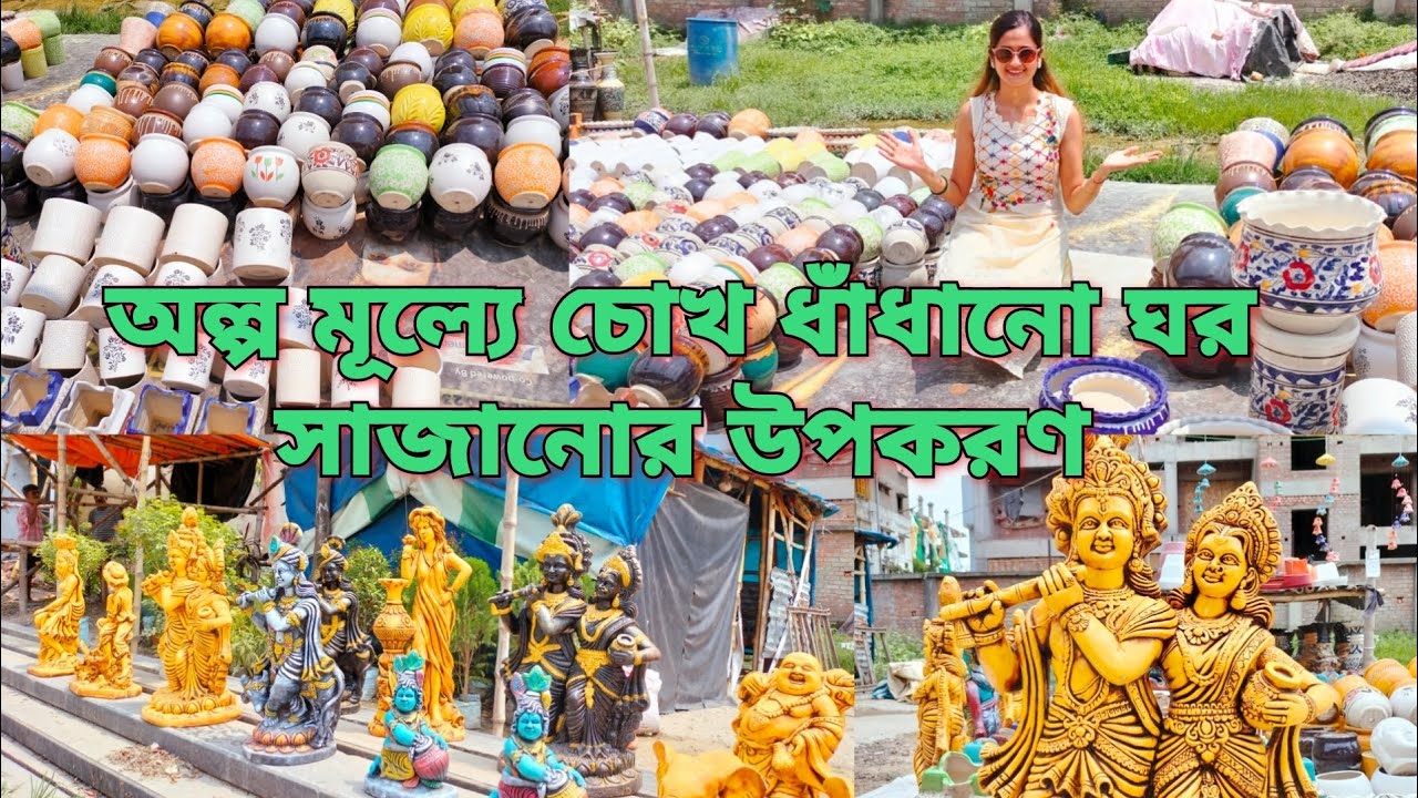 Best Ceramic Flower Pot, Flower vase market in Kolkata ✨ | Roadside ceramic pot store | Home decore