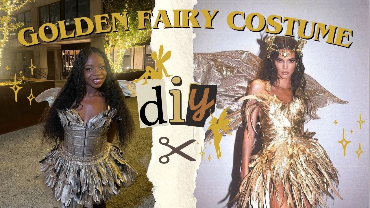Easy DIY golden fairy halloween costume | Harry Potter Golden Snitch| Kendall Jenner fairy costume