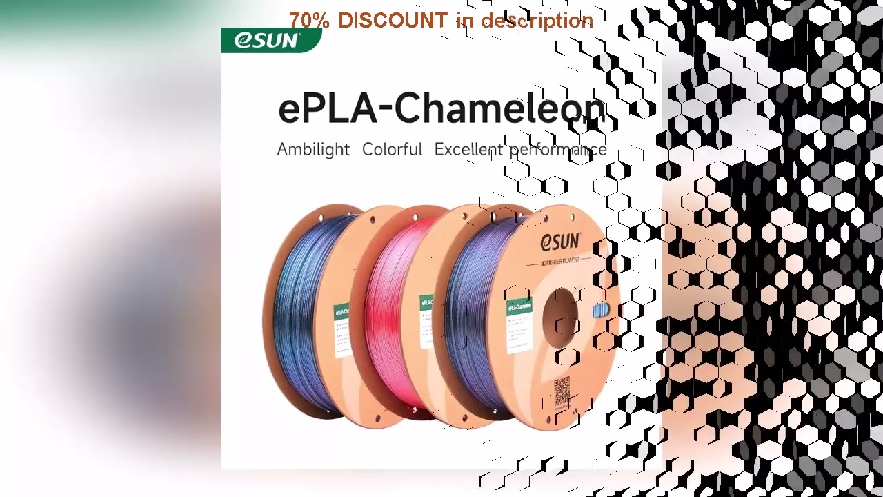 A must-have product! eSUN Chameleon PLA Filament 1.75mm 1KG Glitter 3D Printer PLA Filament Gradie
