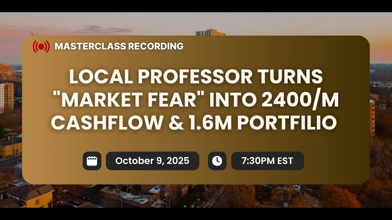 Local Professor Turns Market Fear into 2400/M CashFLow & 1.6M Portfolio