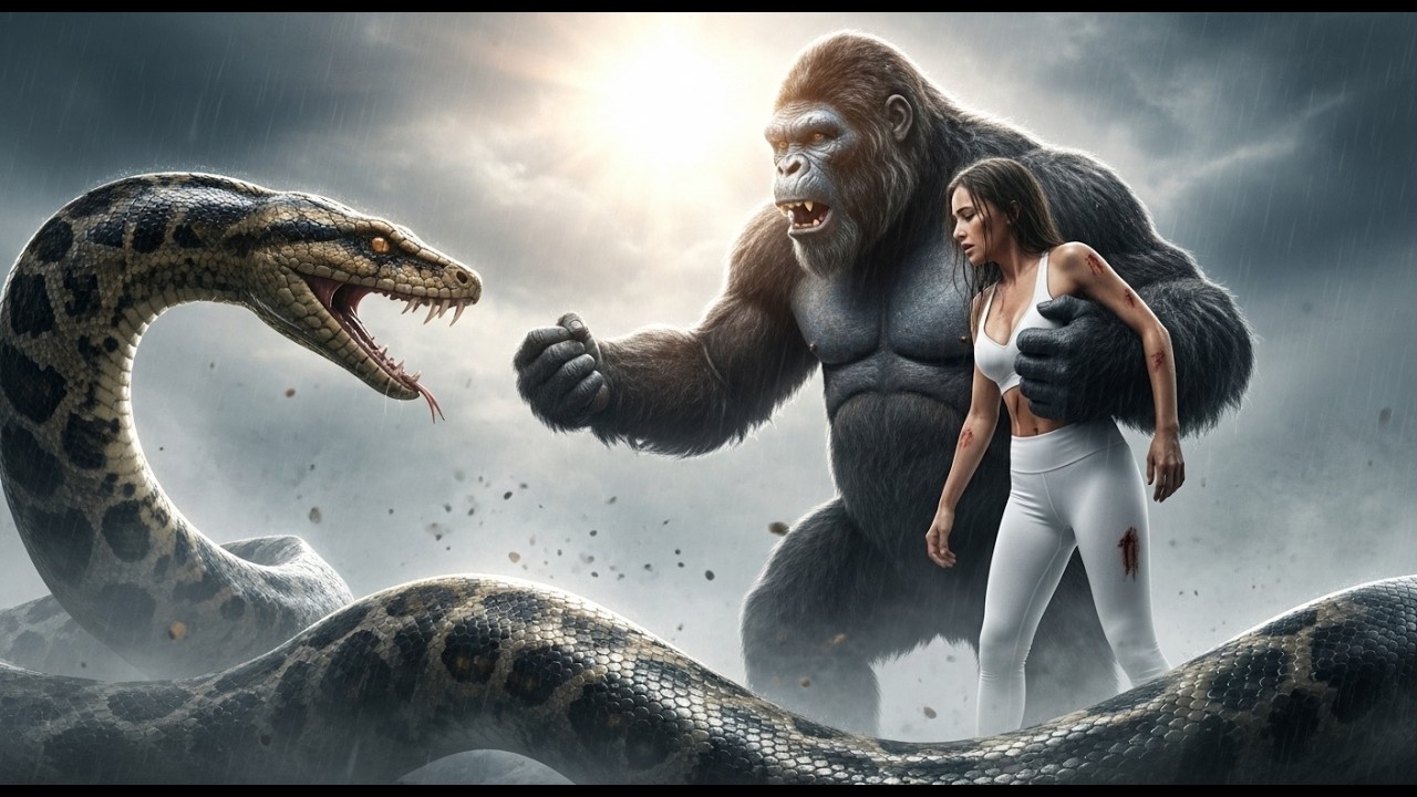 Epic Battle KingKong Saves Linda from the Giant Python  Cinematic Jungle Survival Story