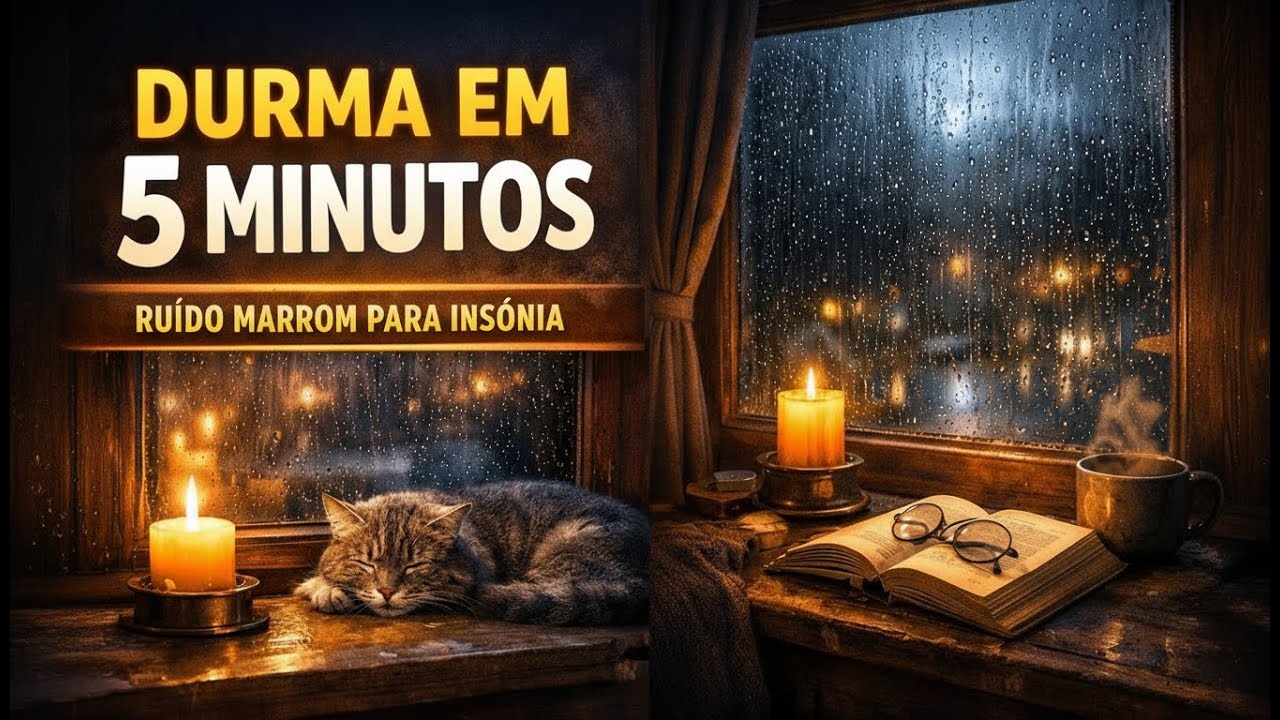 RUÍDO MARROM e CHUVA PESADA: 🚨Bloqueio Total 🚨para Dormir (Tela Preta) | Silencie Vizinhos e Insônia