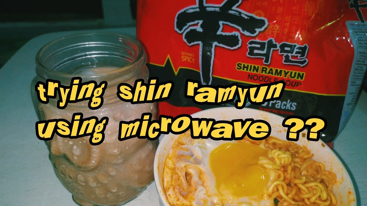 trying shin ramyun using microwave🍜🍜🍜🍜