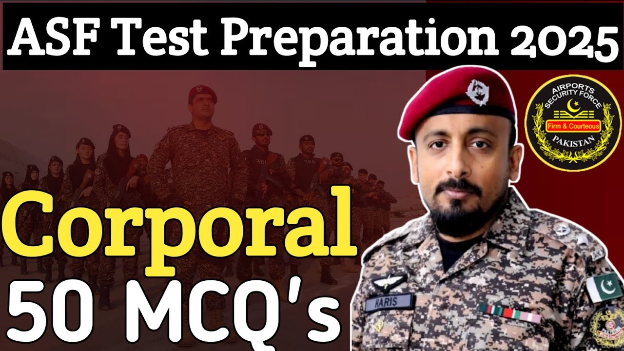 ASF Test Preparation 2025 | ASF Corporal Past Papers| Corporal Test Preparation 2025 | Part 01