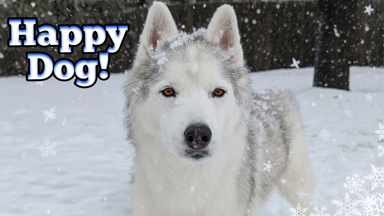 Biggest Snowflakes Ever!  Siberian Husky Snow Day!