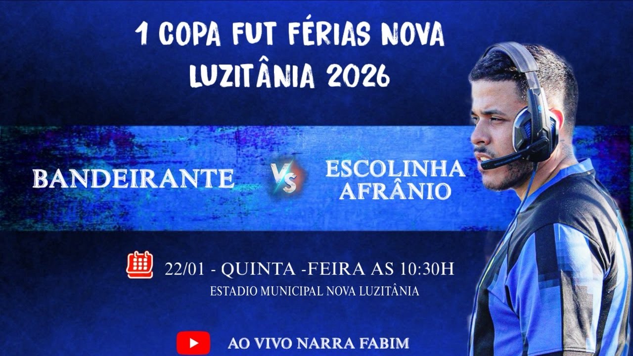 1 COPA FUT FÉRIAS NOVA LUZITÂNIA - AO VIVO E COM IMAGENS 🏆 SEMIFINAL🏆BANDEIRANTE E.C X AFRÂNIO U-15