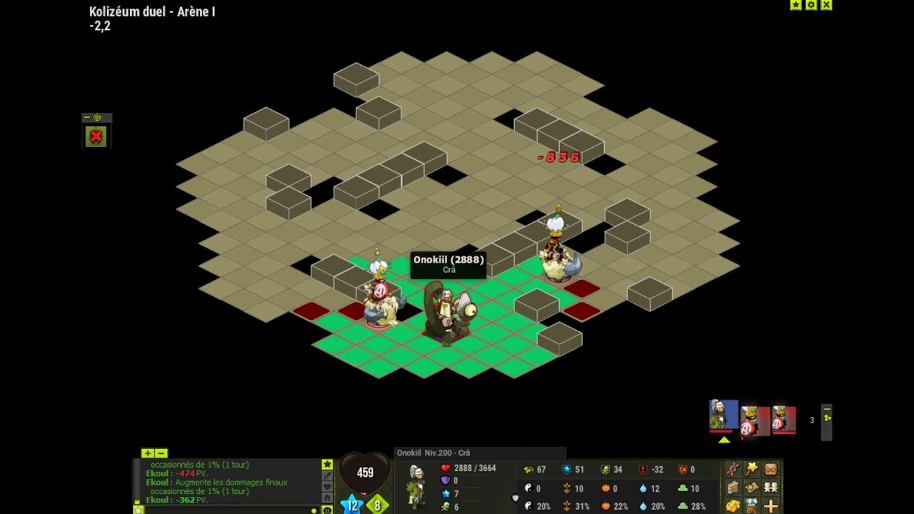 Dofus Arena koli 1v1 avec cra sram osa (fail kill lib&eacute;)