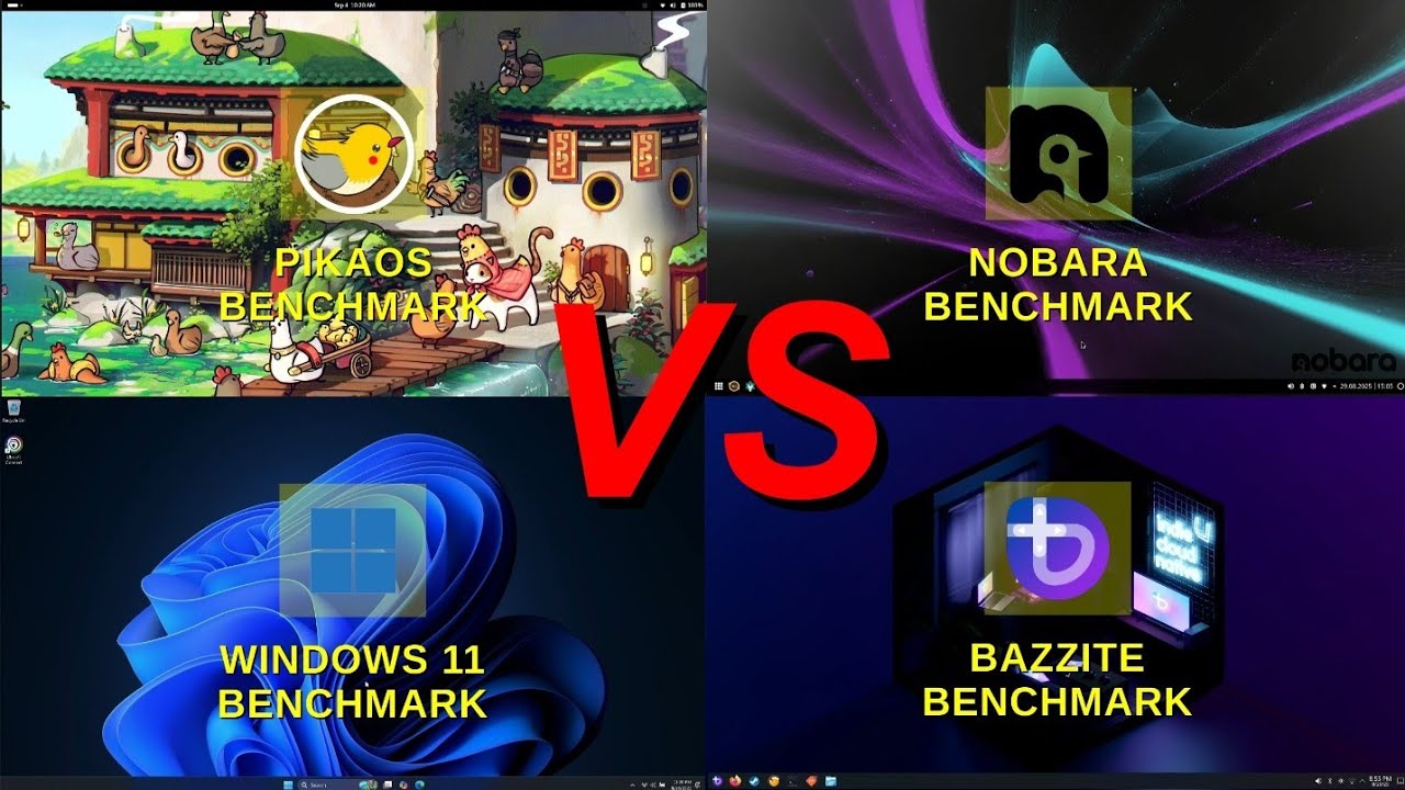 Windows 11 vs Bazzite vs Nobara vs Pikaos | Gaming FPS Benchmark Test