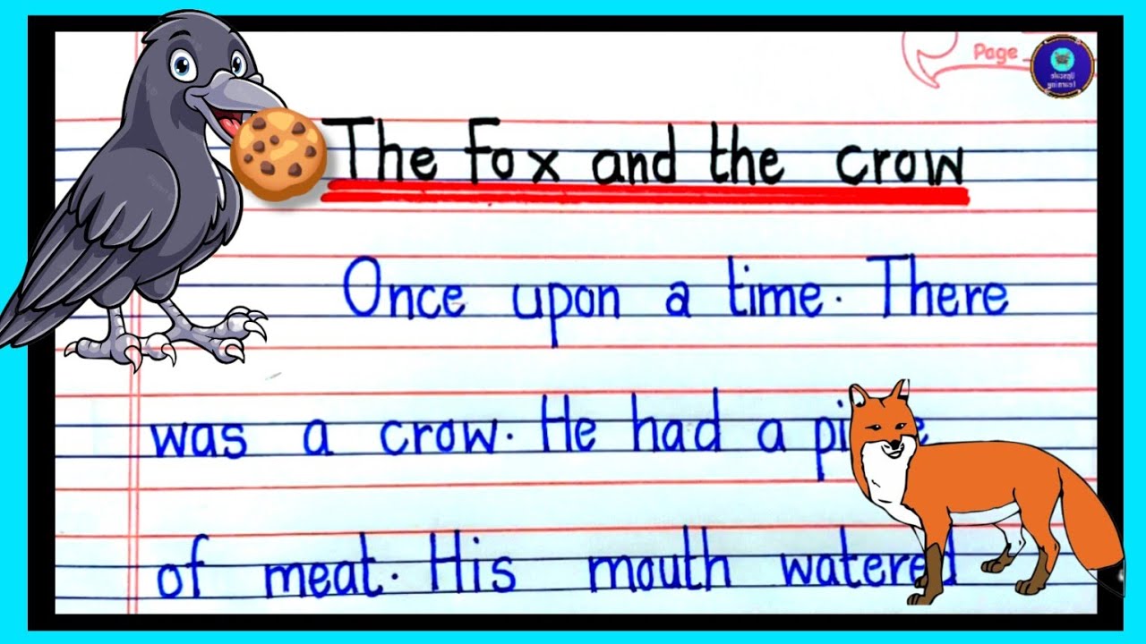 5 Line moral story in English| The crow and the fox | Short moral stories