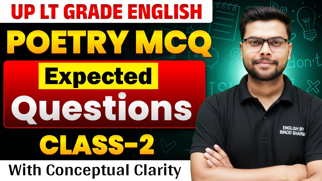 UPPSC LT Grade English Classes | Expected Poetry Questions | Class 2 | by Binod Sharma