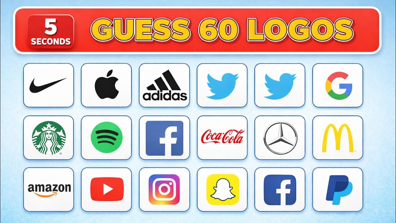 Guess 60 Logos in 5 Seconds! Can You Beat This Challenge?
