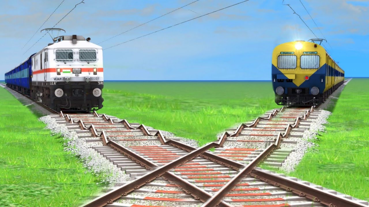 TRAINS RUNNING ON MOST DANGEROUS RISKY RAILROAD TRACKS | Train Simulator #railroad