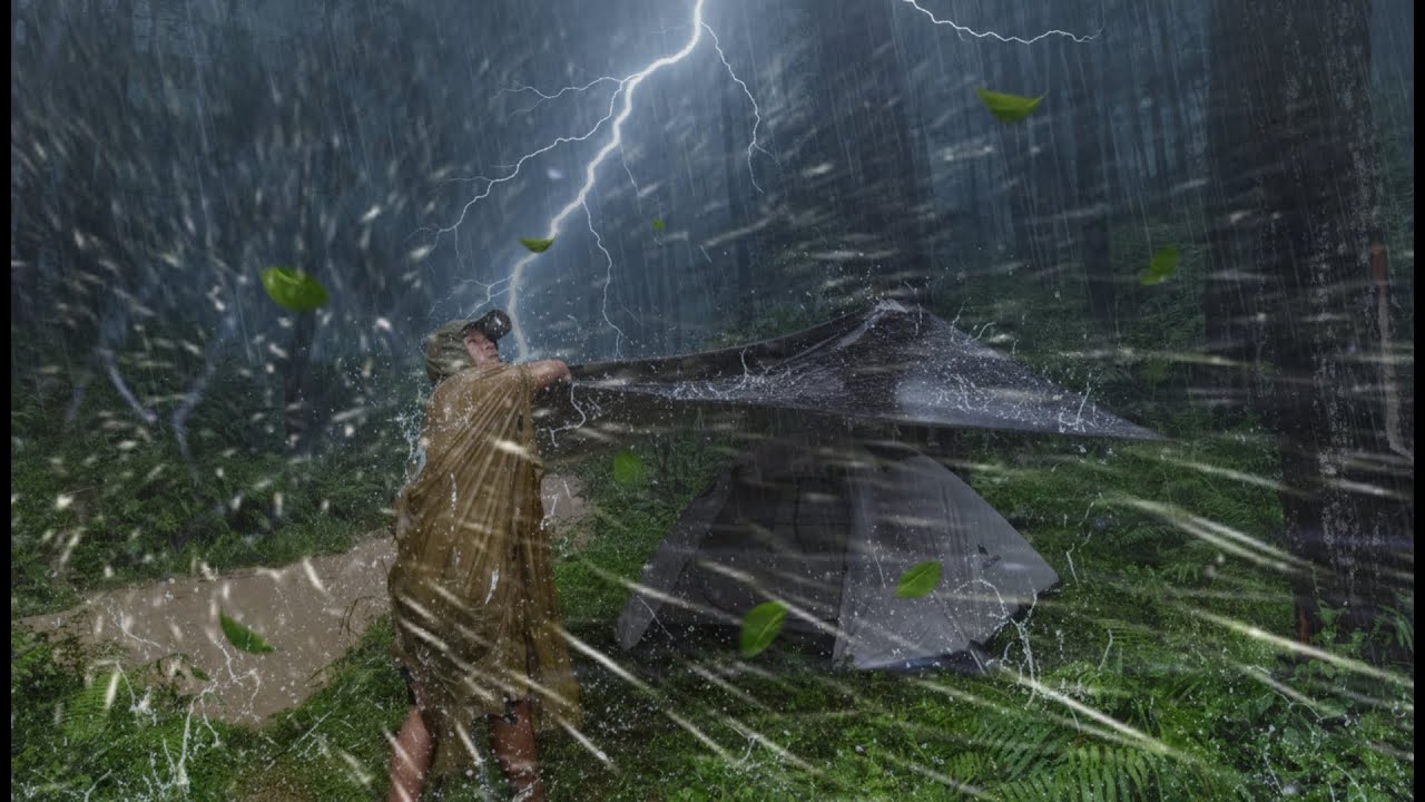 CAMPING IN THE MIDDLE OF A HEAVY RAIN STORM (Must-Have Waterproof Gear!)
