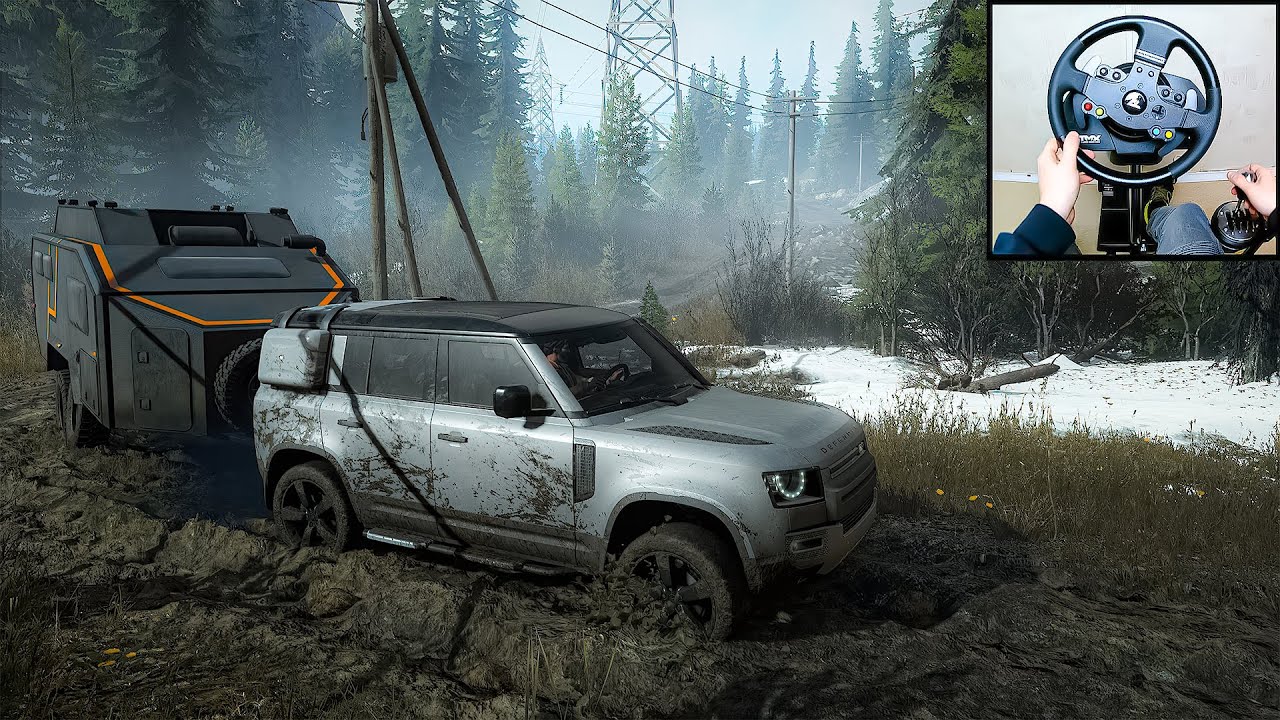 SnowRunner | Land Rover Defender 2020 | Steering Wheel + Shifter | GamePlay