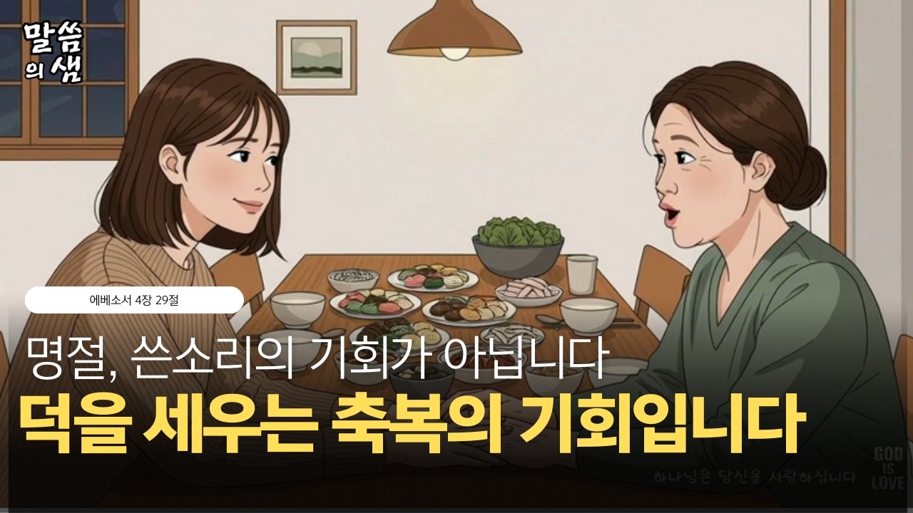 명절, 쓴소리의 기회가 아닙니다, '덕을 세우는' 축복의 기회입니다, 에베소서 4장 29절