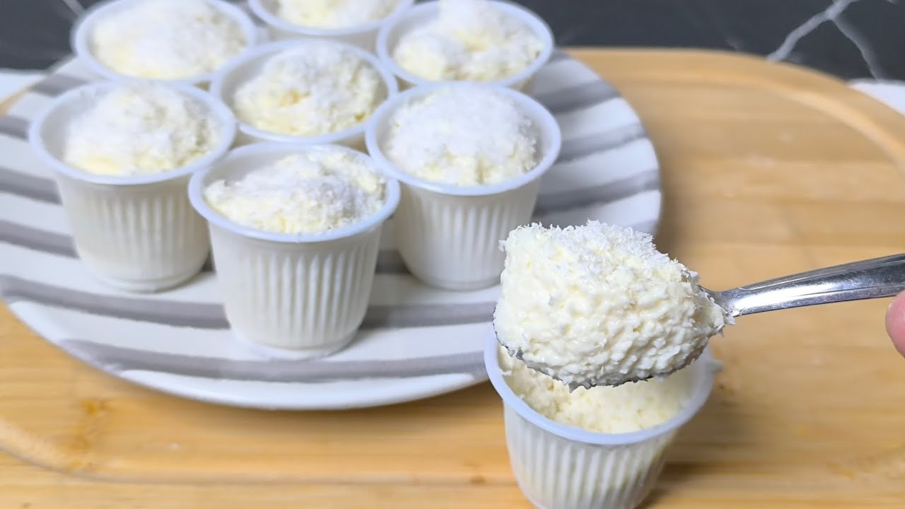 SEM LEITE CONDENSADO😱SEM FOGÃO🔥 SOBREMESA DE COCO CREMOSO/FACIL E RAPIDO 