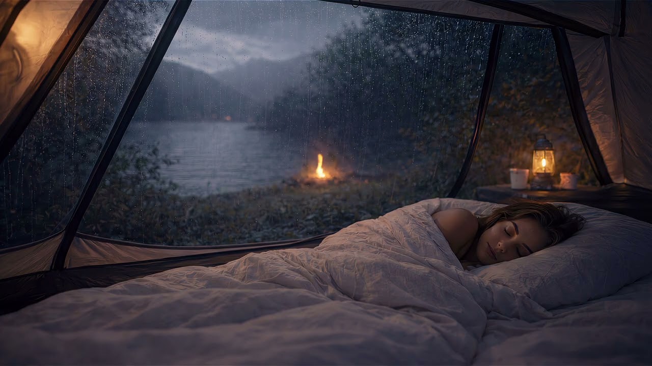 Rainy Lake Night Inside a Tent · Fall Asleep Shockingly Fast · Calm the Nervous System All Night
