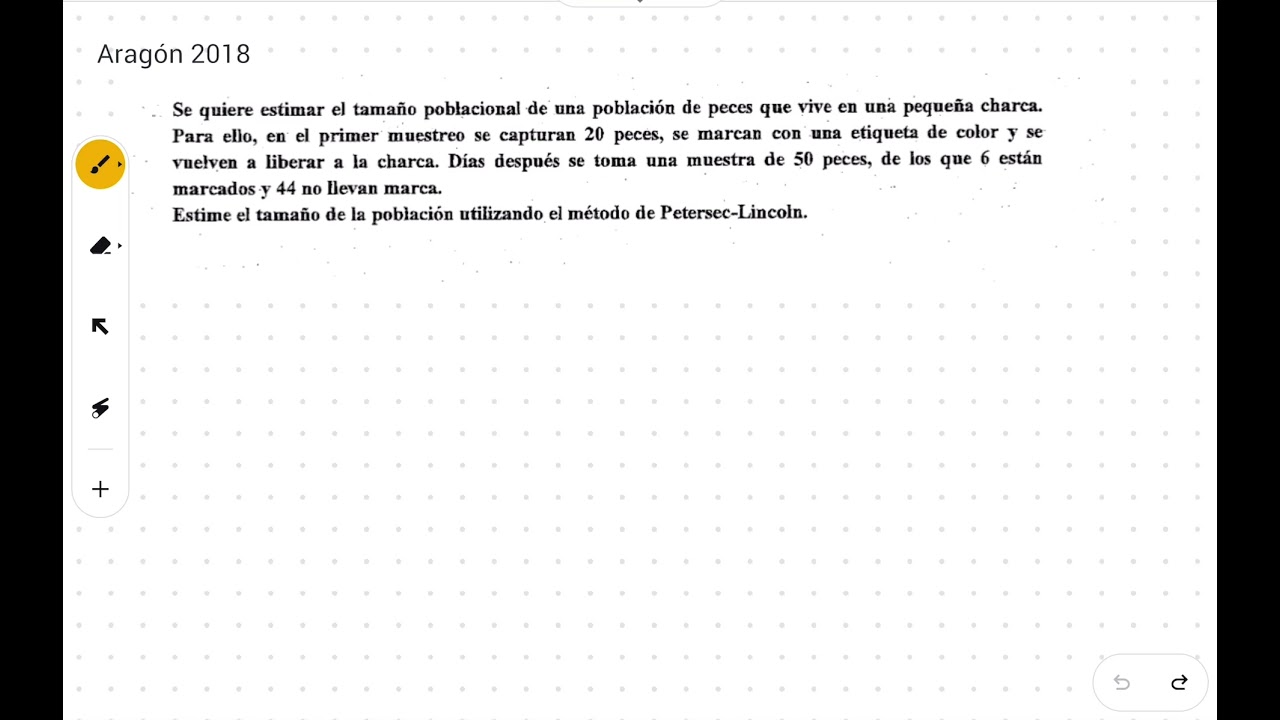 MA: Método captura-recaptura - Estimador de Perersen (Aragón 2018) MA.A1