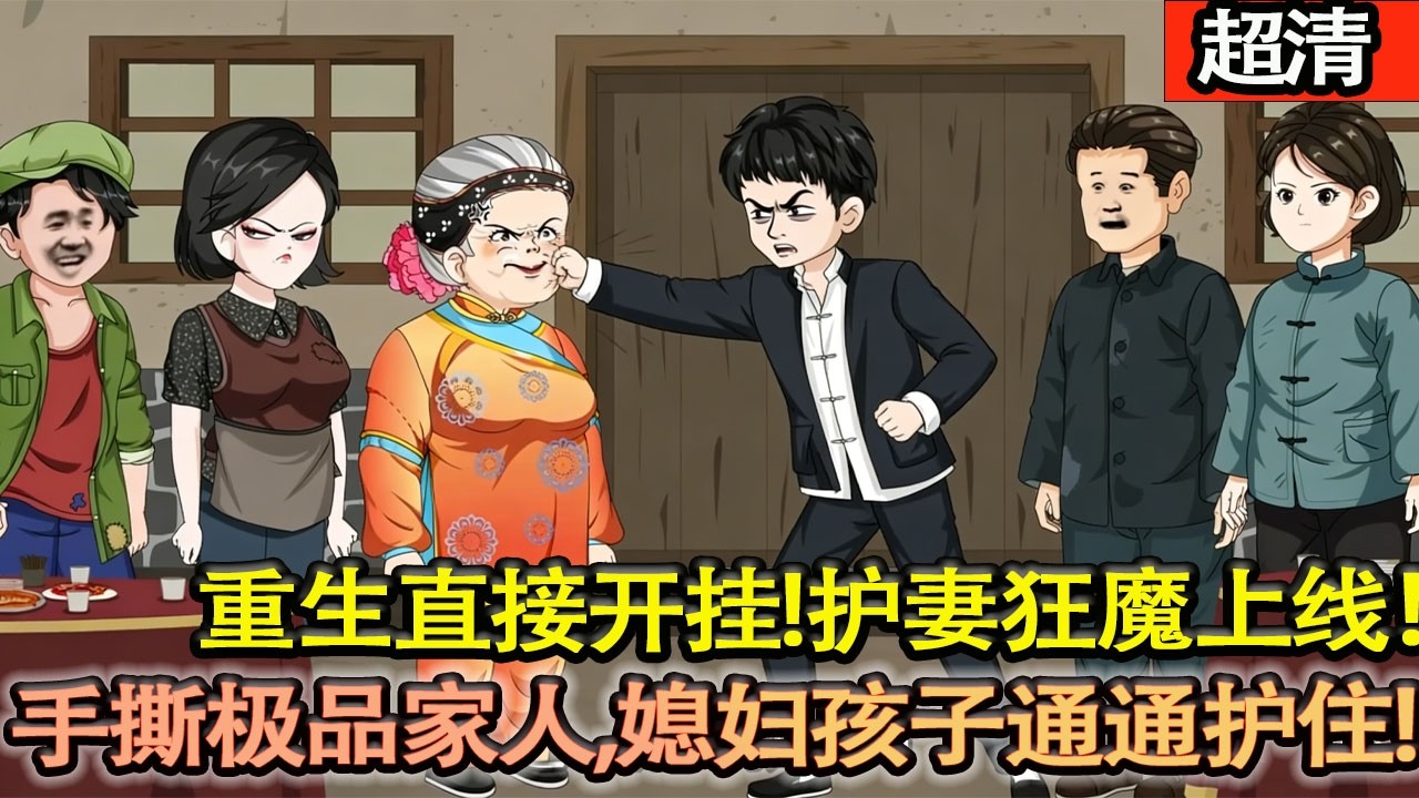 沙雕動畫【重生直接開掛！護妻狂魔上線，手撕極品家人，媳婦孩子通通護住，這局穩贏！】#乖仔动画