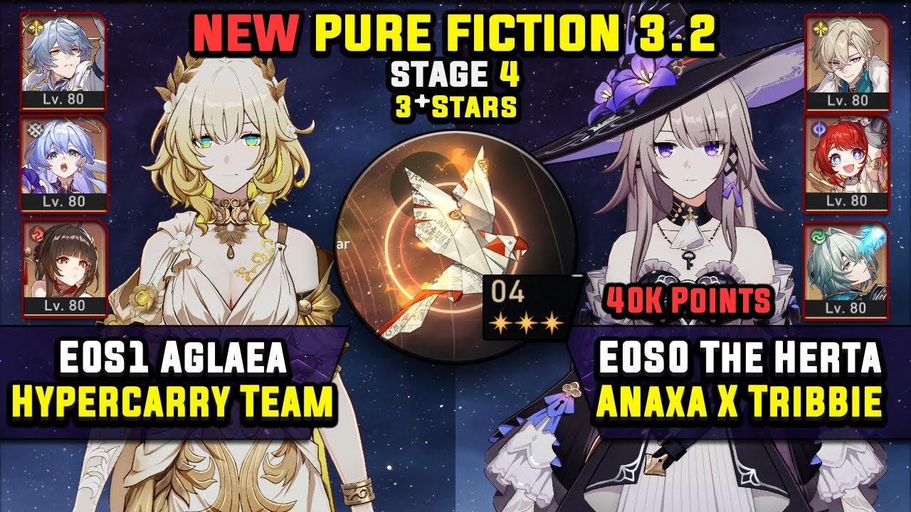 E0 Aglaea Carry W/ Robin & E0 The Herta Carry W/ Anaxa (3 Stars) Pure Fiction 4 Honkai Star Rail 3.2