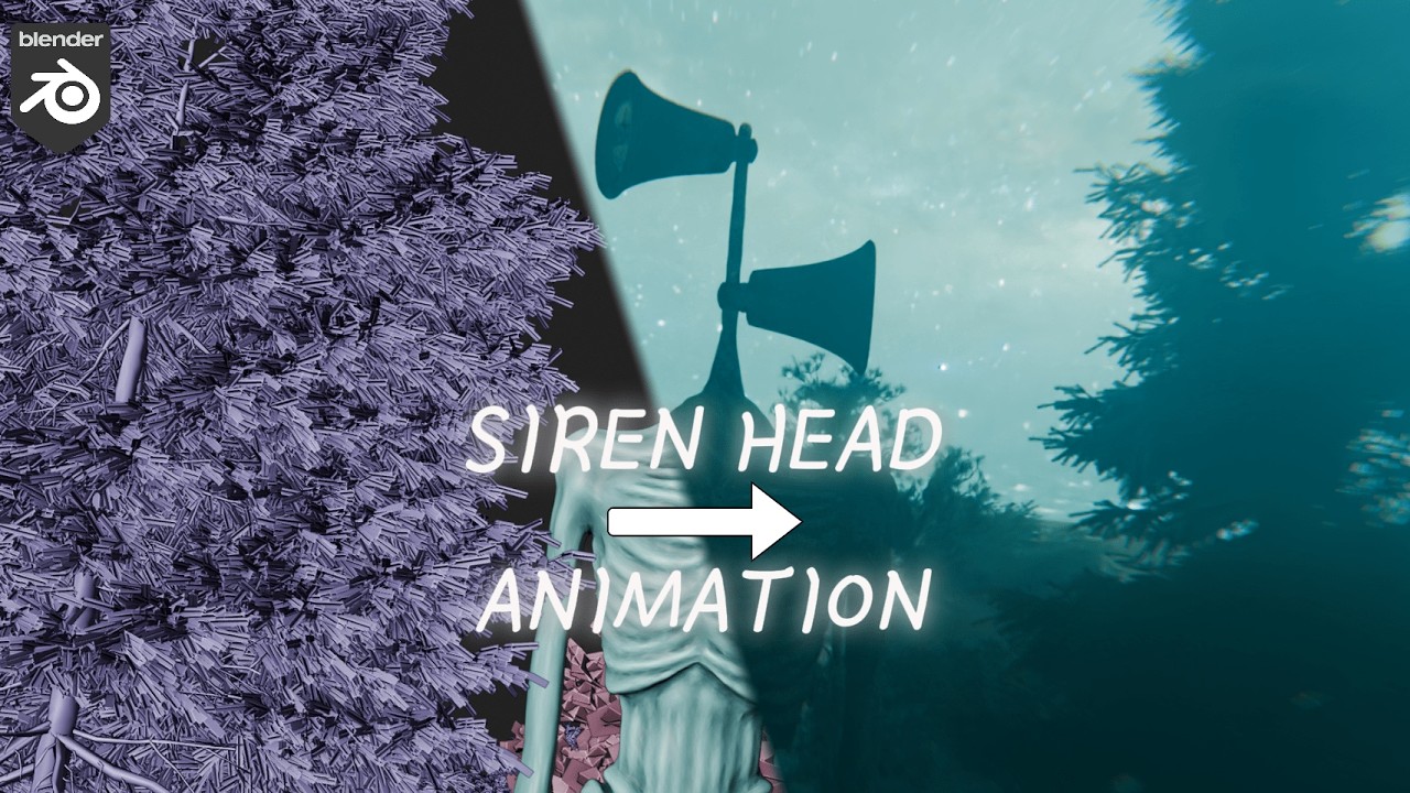 Basit Bir Fikirden Karanlık Bir Sahneye | Siren Head Blender Animasyonu