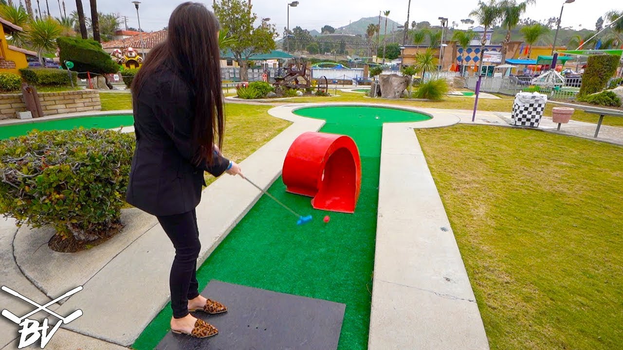 WEIRD MINI GOLF HOLE IN ONES AND MORE AT FIESTA VILLAGE MINI GOLF!