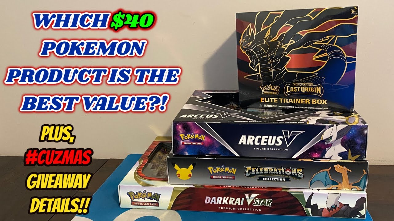 I opened FOUR $40 Pokemon Boxes to see which is the BEST VALUE!! + GIVEAWAY!! (pokemon card opening)