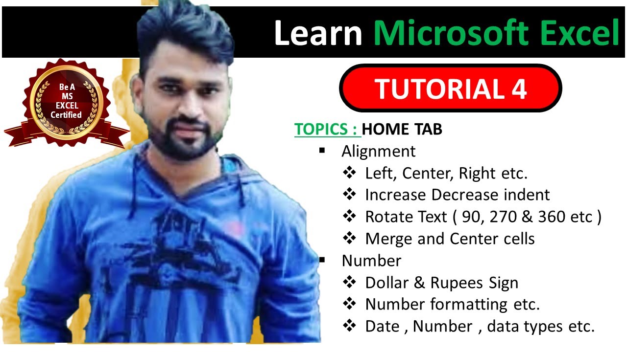 Discover Talent Presents |Ms excel- Changing Alignment and Number Format - Tutorial 4
