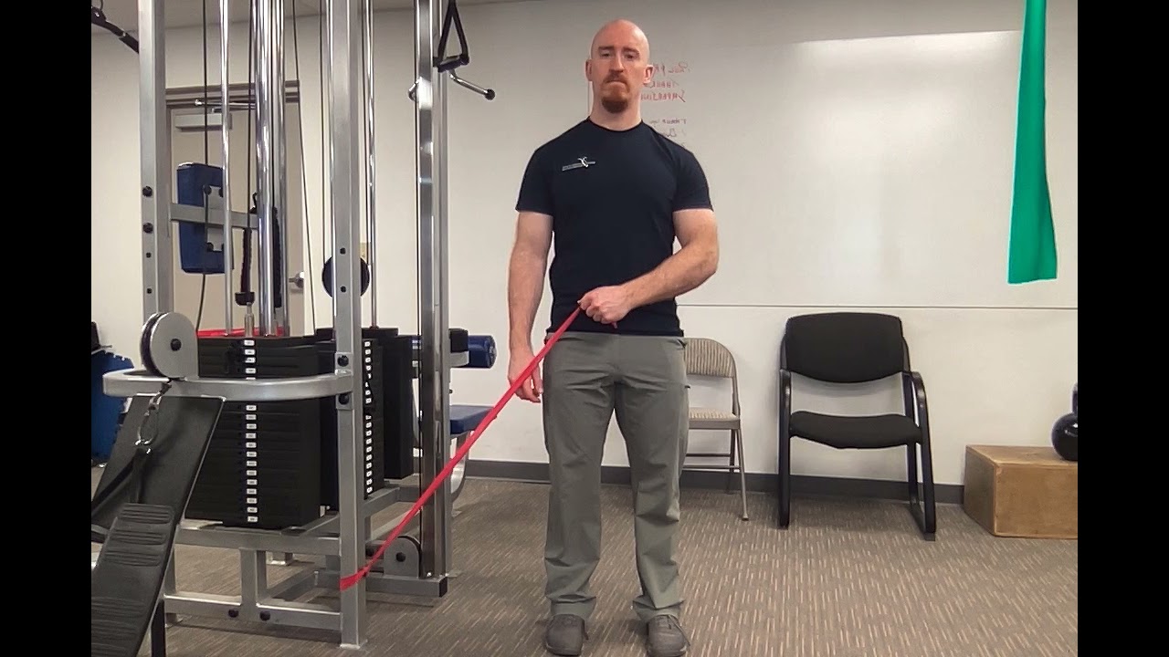 Shoulder External Rotation with Band at 45 degrees