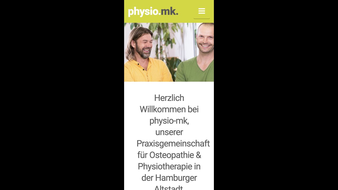 Praxis Website f&uuml;r Physio MK Hamburg: Online Marketing Beratung, Webdesign, WordPress Workshop