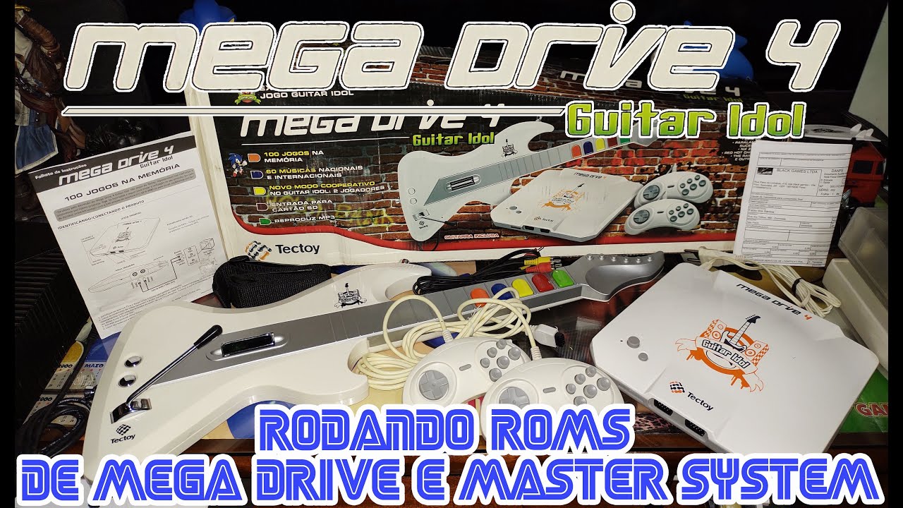 Mega Drive 4 Guitar Idol rodando rom de Mega e Master System