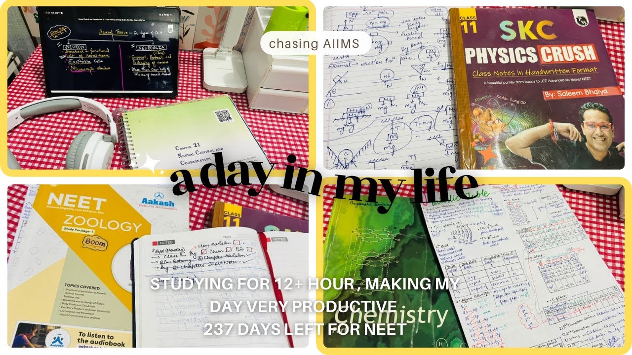 🩺 NEET Aspirant’s Grind || 📚 12 Hour Study Vlog 🥹 | Chasing AIIMS 🫡❤️