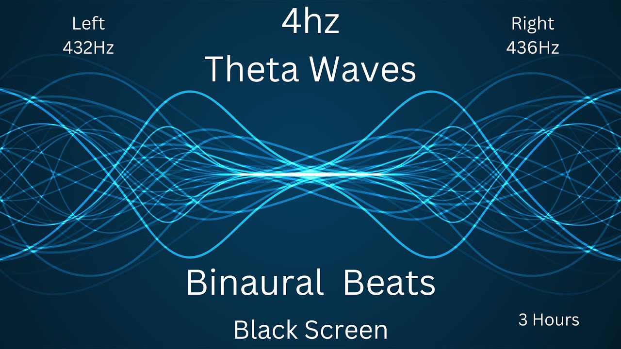 4Hz Theta Binaural Beats | Deep Relaxation & Subconscious Healing | 432Hz Solfeggio | Black Screen