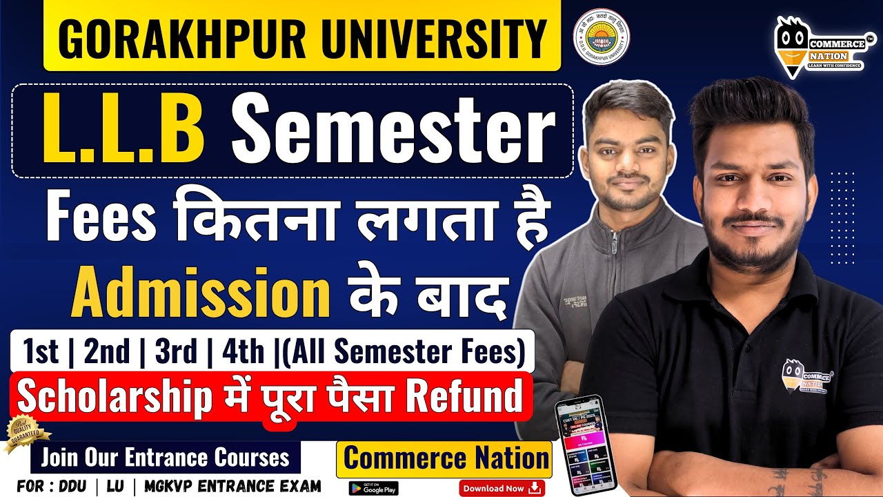 DDU Gorakhpur University LLB Entrance 2025 Fees Details | Exam Pattern | DDU LLB Scholarship Refund